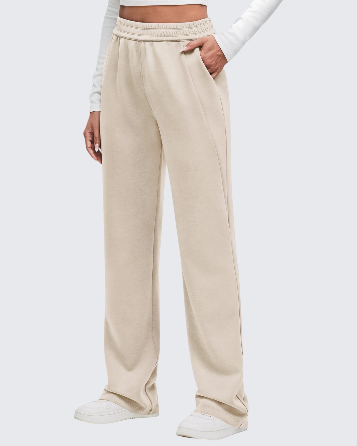 Pantalones de chándal de pernera ancha con cintura elástica Smoofit, talla Petite
