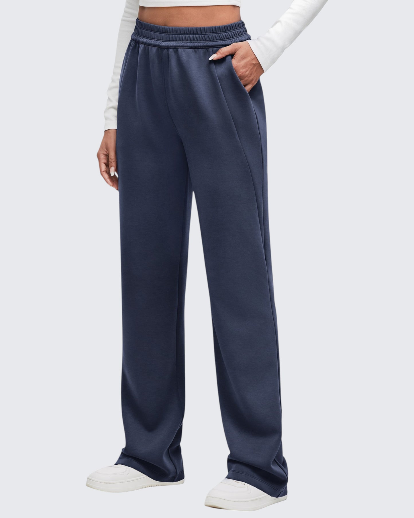 Pantalones de chándal de pernera ancha con cintura elástica Smoofit, talla Petite