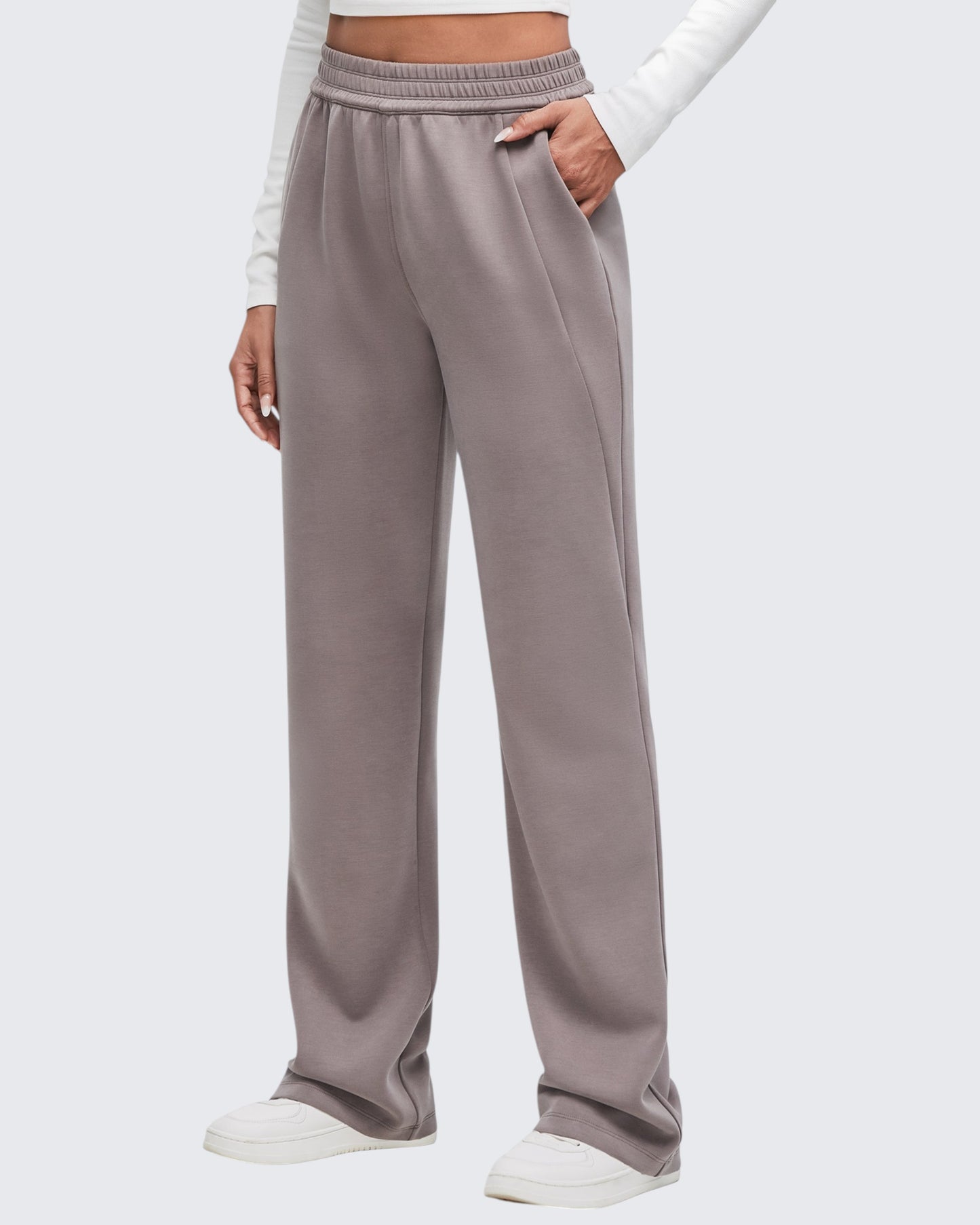 Pantalones de chándal de pernera ancha con cintura elástica Smoofit, talla Petite