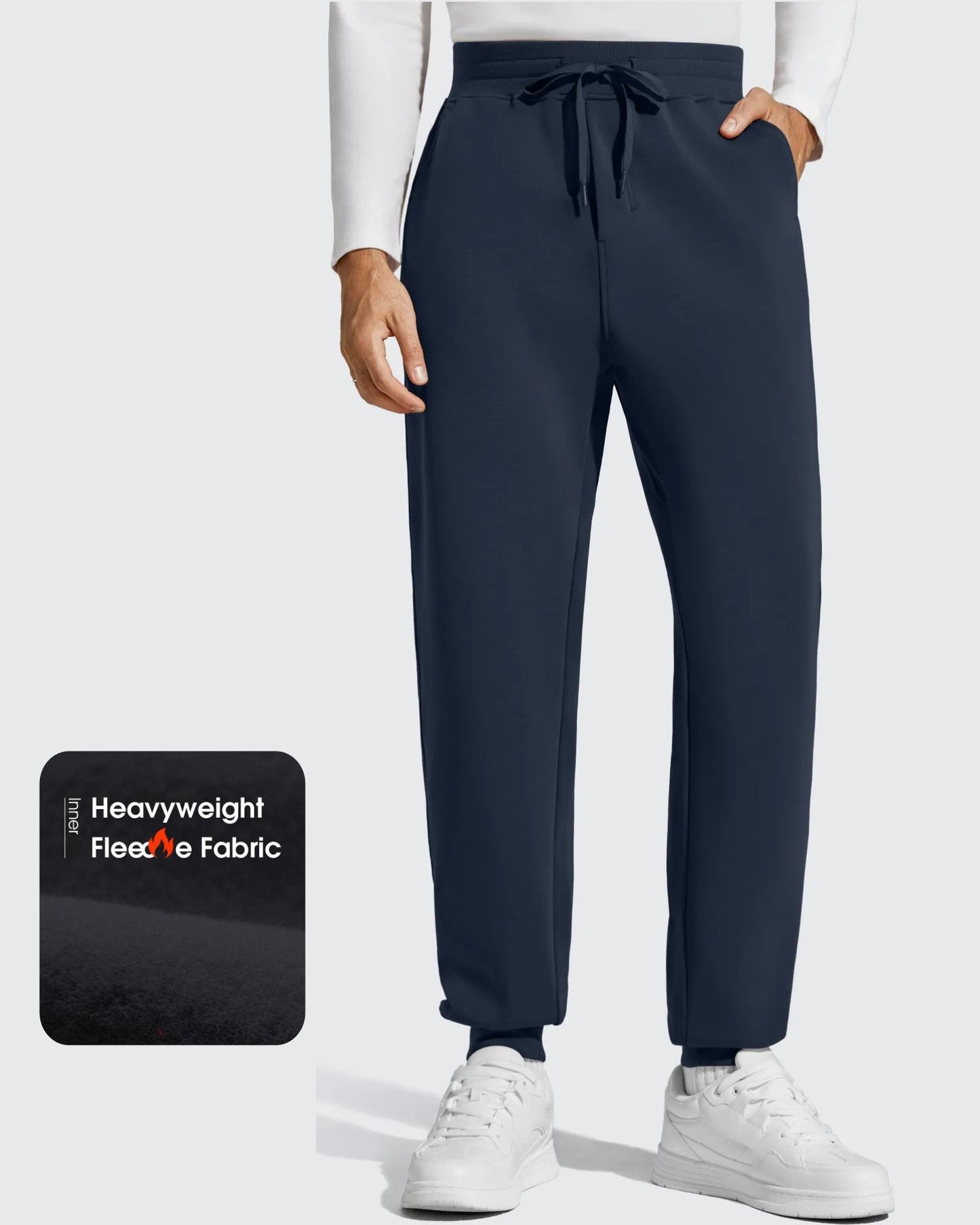Pantalones de chándal térmicos con cordón y forro polar para hombre Smoofit