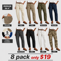 8 pack-Cream + Khaki + Olive Green + Navy Blue + Charcoal Gray + Black + White + Camo