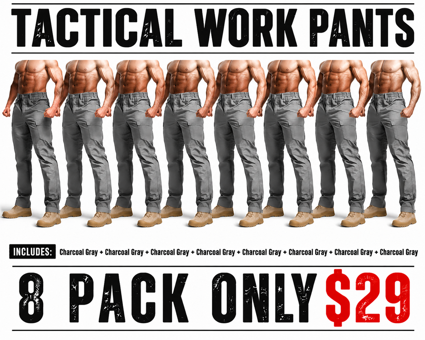 Tactical Work Pants Lightweight Multi-Pocket Water Resistant Cargo Pants Ripstop Hiking Military Construction Outdoor Pants 10 Pockets