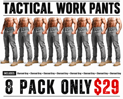 Tactical Work Pants Lightweight Multi-Pocket Water Resistant Cargo Pants Ripstop Hiking Military Construction Outdoor Pants 10 Pockets
