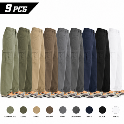 Women's High Waist Cargo Jeans Flap Pocket Baggy Cargo Pants