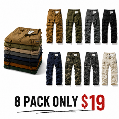 8PACK-Washed Vintage Loose Tapered Work Pants