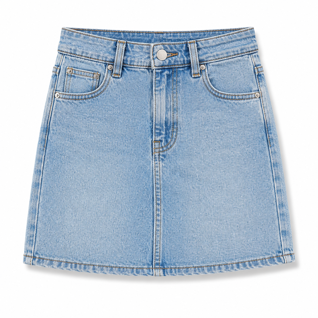 Women's Bella Stretch Medium Indigo Mid Rise Jean Mini Skirt - Multicolor