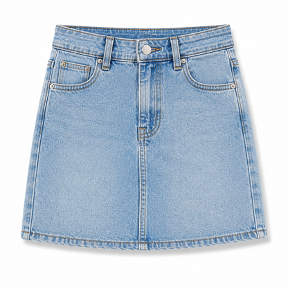 Women's Bella Stretch Medium Indigo Mid Rise Jean Mini Skirt - Multicolor