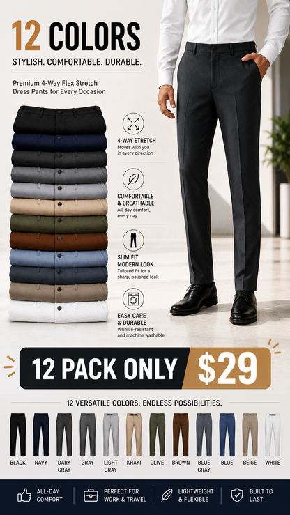 Flex Stretch Slim Fit Dress Pants