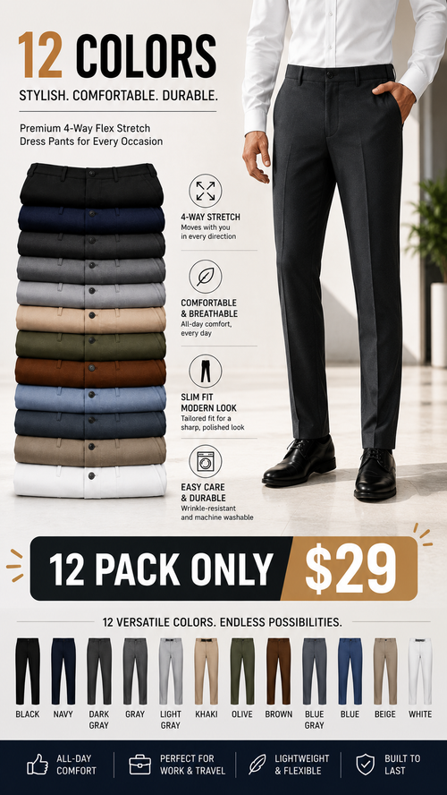 Flex Stretch Slim Fit Dress Pants