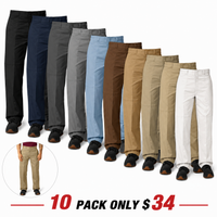 Paquete de 10 unidades: negro, azul marino, gris carbón, gris, azul claro, marrón, caqui, piedra, beige, blanco.