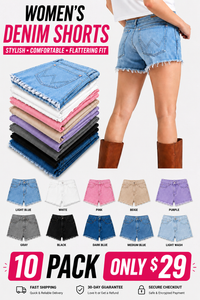 🔥10 PACK-LIGHT BLUE + WHITE + PINK + BEIGE + PURPLE + GRAY + BLACK + DARK BLUE + MEDIUM BLUE + LIGHT WASH