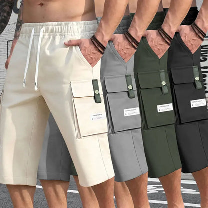 Men’s 4-piece set of summer workwear shorts – stylish street-style casual Bermuda shorts
