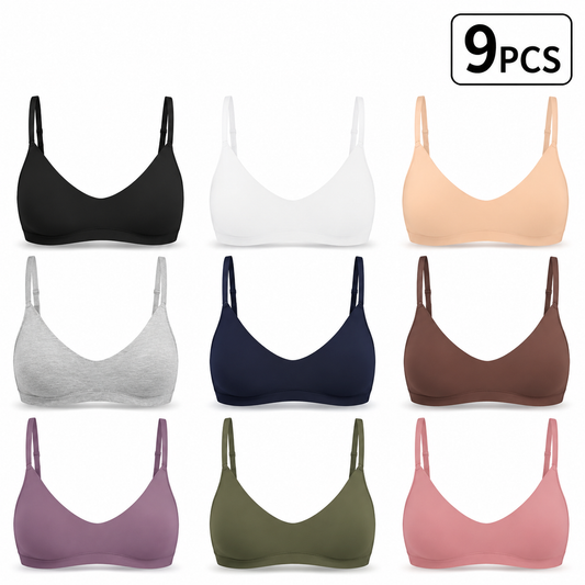 9 PACK- Women's Soft Scoop Bralettes No Padding Cami Bras