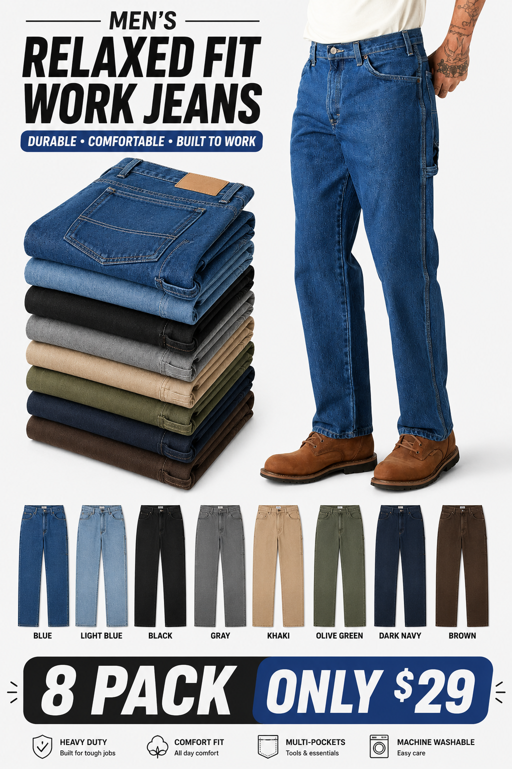 Relaxed Fit Carpenter Pants