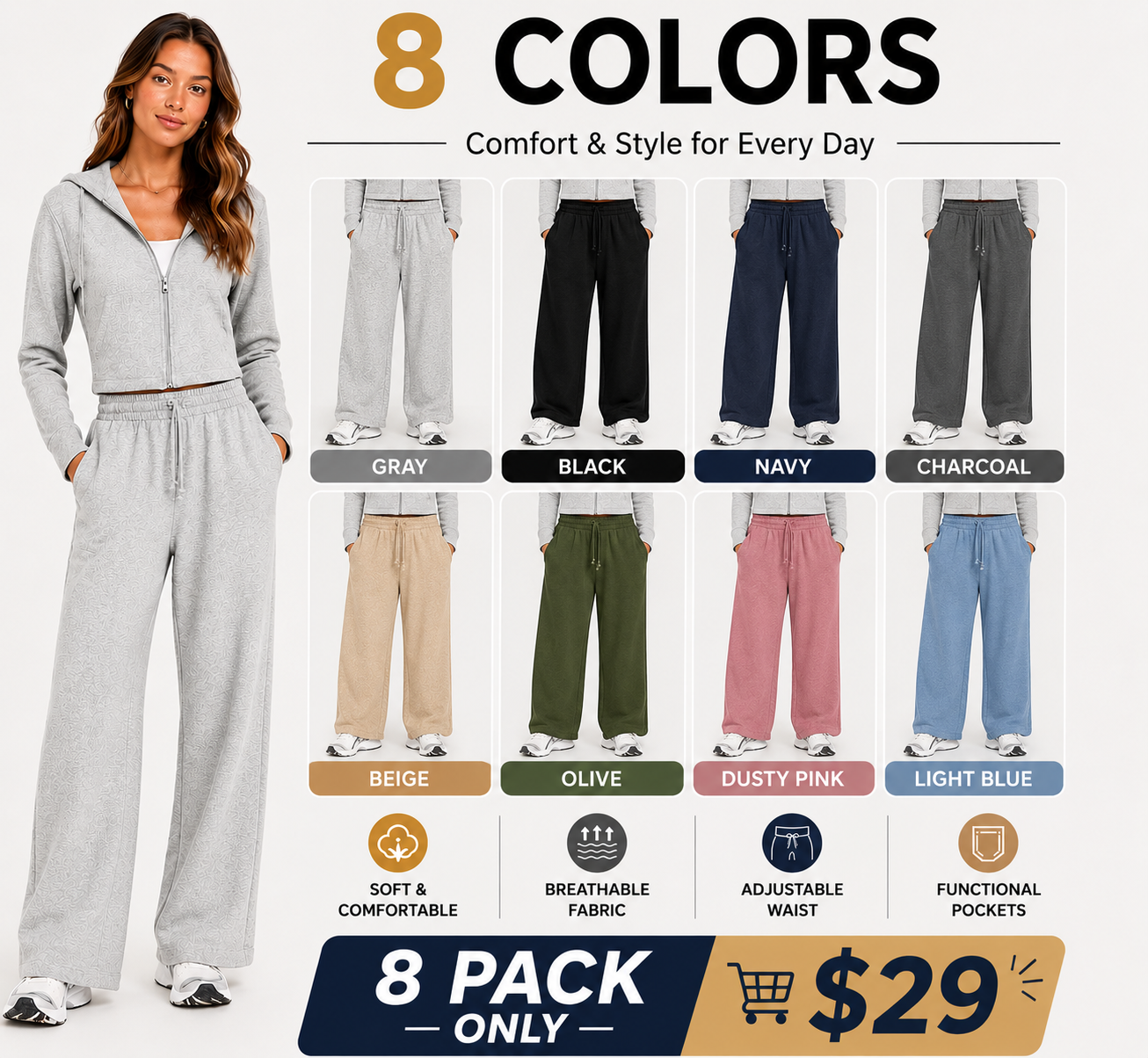 High-Waisted SoComfy Wide-Leg Sweatpants