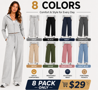 8 PACK-GRAY + BEIGE + BLACK + OLIVE + NAVY + DUSTY PINK + CHARCOAL + LIGHT BLUE