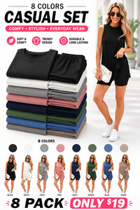 8 PACK--BLACK + WHITE + GRAY + PINK + NAVY + GREEN + BLUE + TAUPE