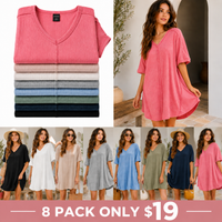 8 pack-Black + White + Beige + Gray + Light Blue + Olive Green + Navy Blue + Pink