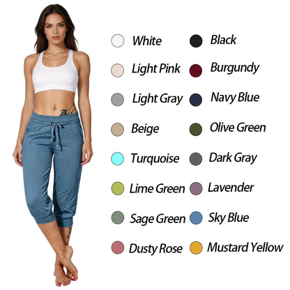 ⚡️Factory wholesale promotion⚡️ Women's Solid-Color Drawstring Waist Cropped Pants