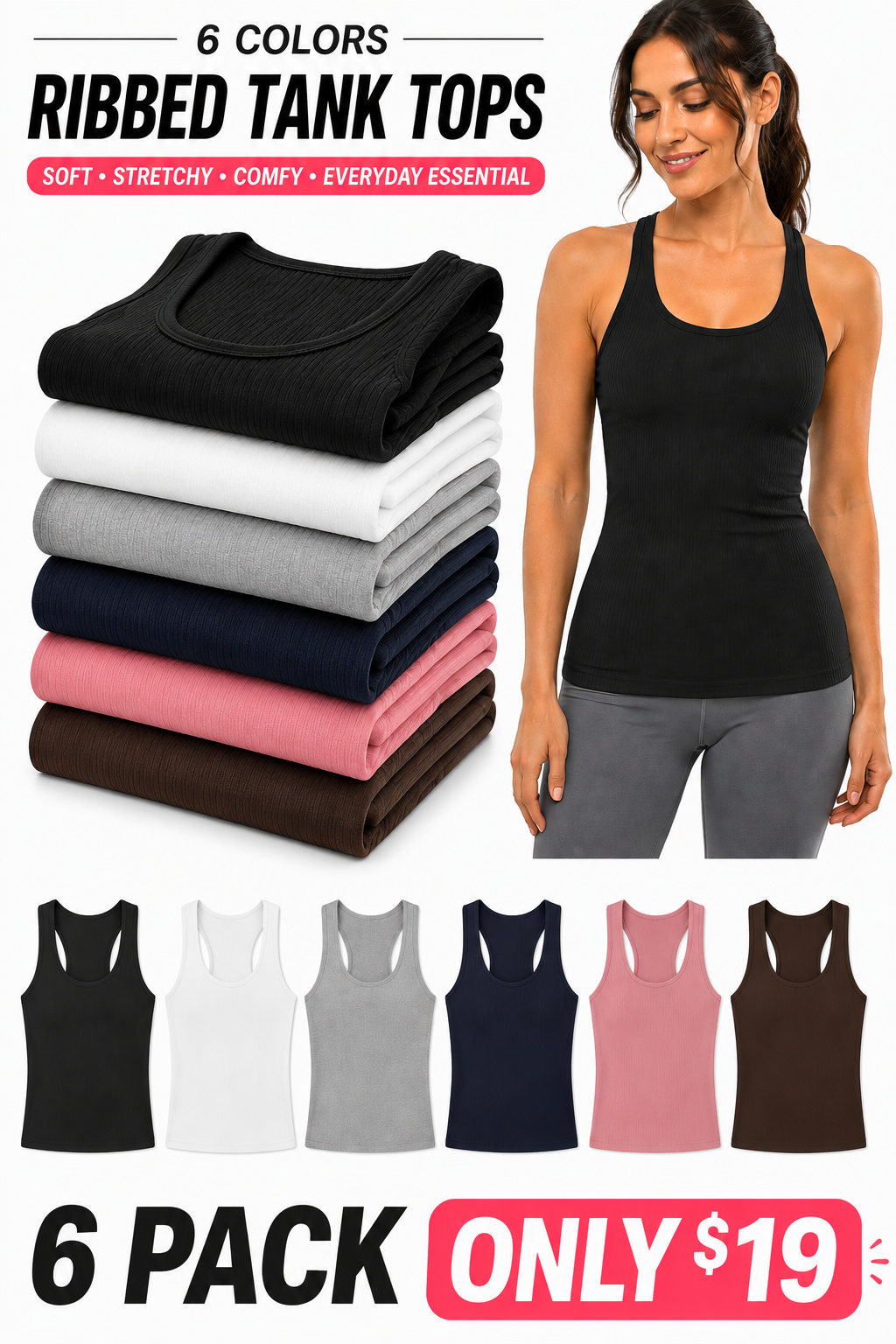 Final 3-Hour Sale🔥Women Workout Tank Tops with Built in Bra