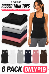 6-Pack -Black + White + Light Gray + Navy Blue + Pink + Dark Brown