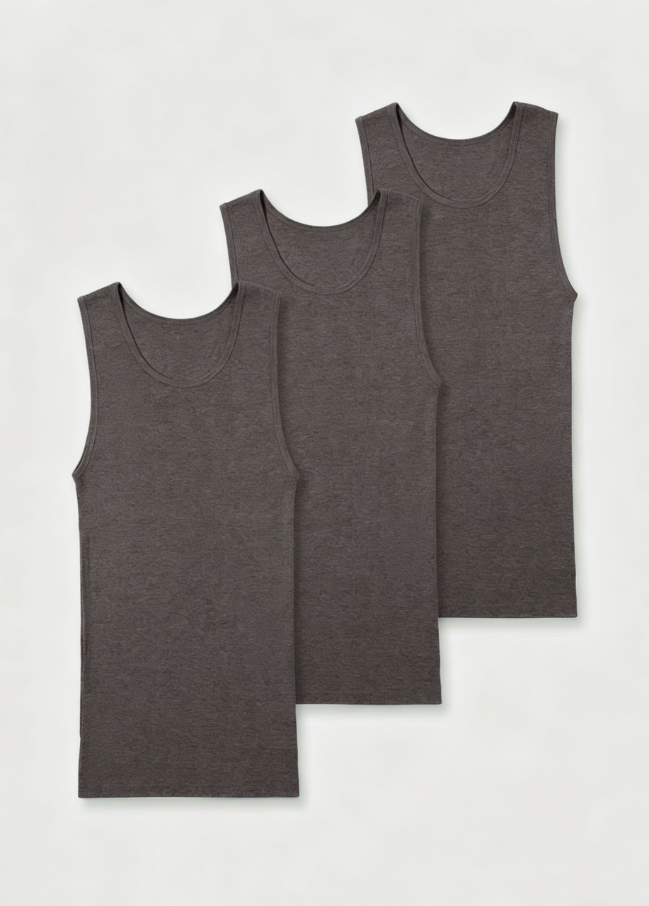 (3-Pack)Premium Ultra-Soft Cotton Fitted Tank