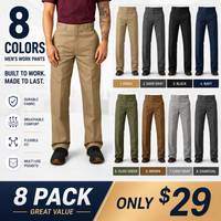 8 pack-KHAKI+ BLACK+OLIVE GREEN+LIGHT GRAY+DARK GRAY+NAVY+BROWN+CHARCOAL