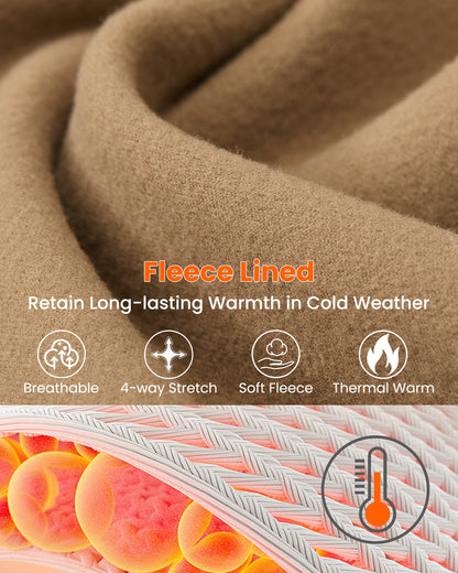 Pantalones acampanados de trabajo de cintura alta con forro polar