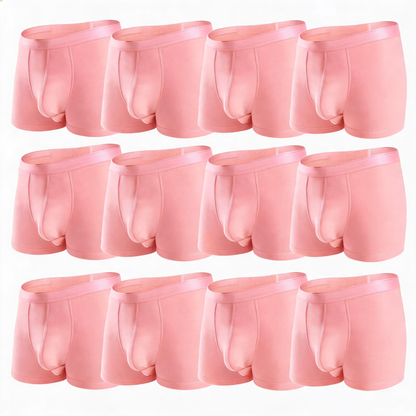 Bóxers de micromodal de doble bolsa para hombre - Paquete de 12 básicos de 2.5 pulgadas de spandex de tela natural, ropa masculina, enfriamiento de seda de hielo, control de olores, transpirable, elasticidad suave y sedosa, con abertura
