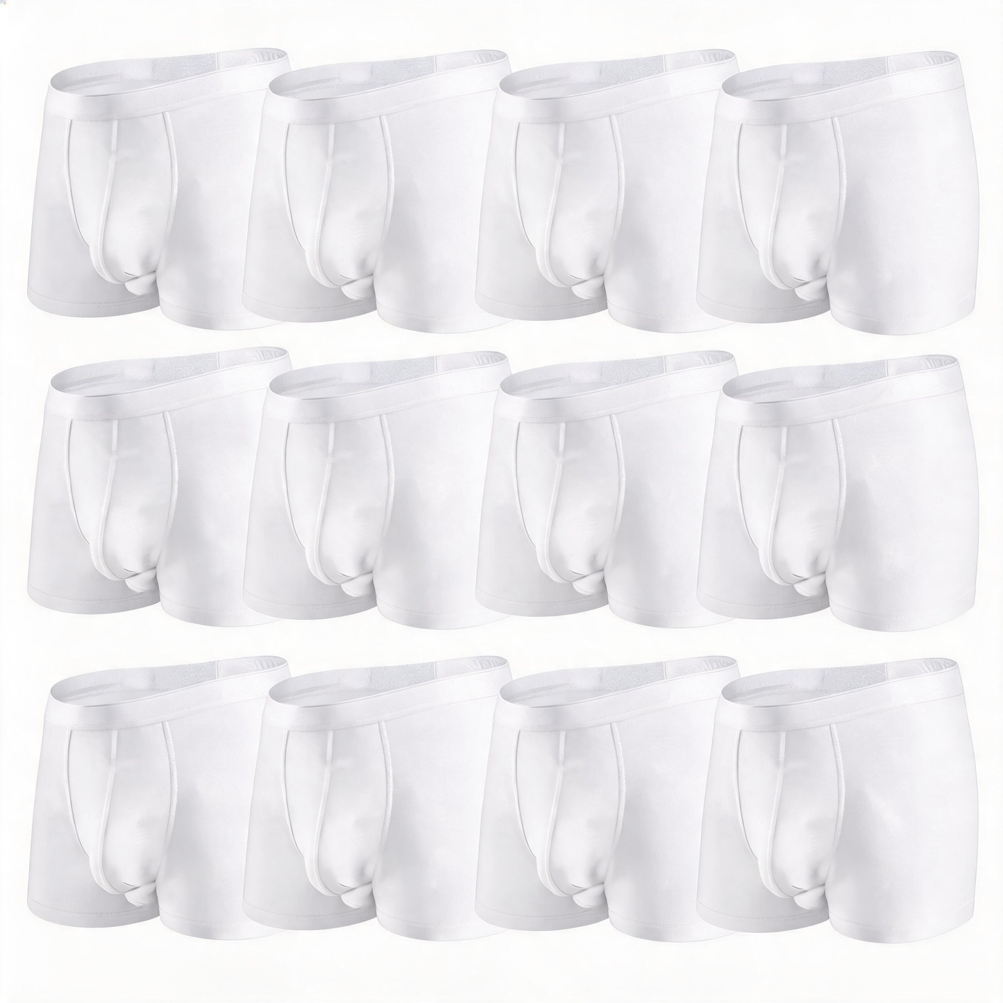 Bóxers de micromodal de doble bolsa para hombre - Paquete de 12 básicos de 2.5 pulgadas de spandex de tela natural, ropa masculina, enfriamiento de seda de hielo, control de olores, transpirable, elasticidad suave y sedosa, con abertura