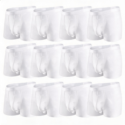 Bóxers de micromodal de doble bolsa para hombre - Paquete de 12 básicos de 2.5 pulgadas de spandex de tela natural, ropa masculina, enfriamiento de seda de hielo, control de olores, transpirable, elasticidad suave y sedosa, con abertura