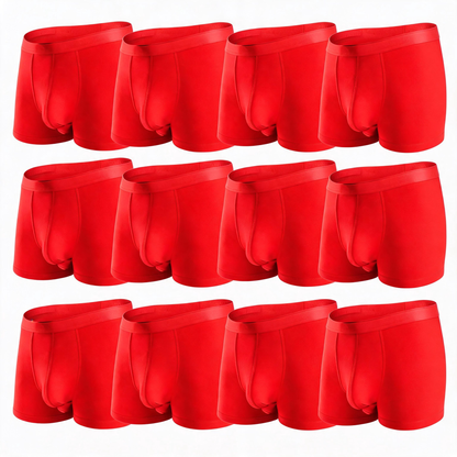 Bóxers de micromodal de doble bolsa para hombre - Paquete de 12 básicos de 2.5 pulgadas de spandex de tela natural, ropa masculina, enfriamiento de seda de hielo, control de olores, transpirable, elasticidad suave y sedosa, con abertura