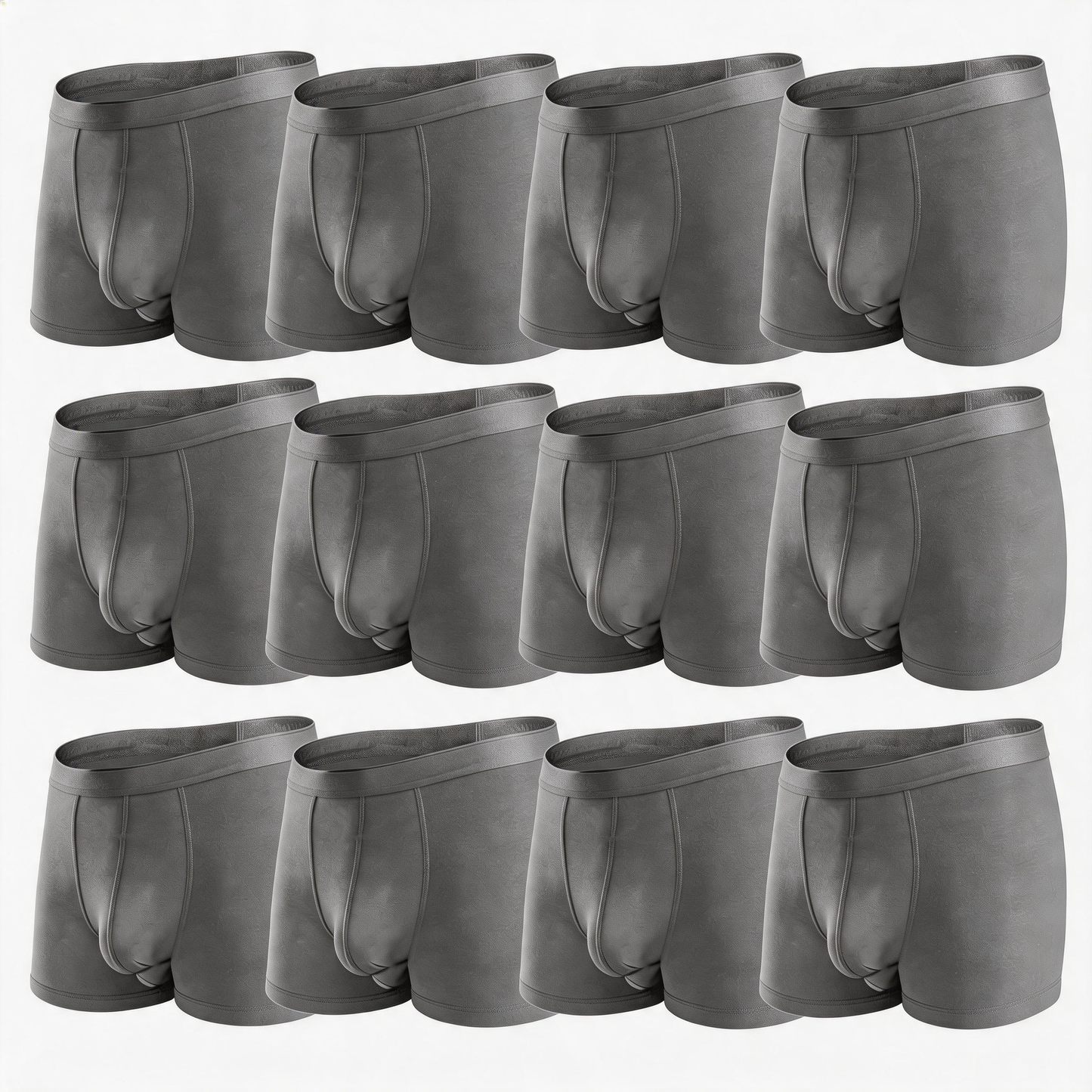 Bóxers de micromodal de doble bolsa para hombre - Paquete de 12 básicos de 2.5 pulgadas de spandex de tela natural, ropa masculina, enfriamiento de seda de hielo, control de olores, transpirable, elasticidad suave y sedosa, con abertura