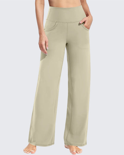 Pantalones Anchos de Mujer para Yoga con Bolsillos Largos