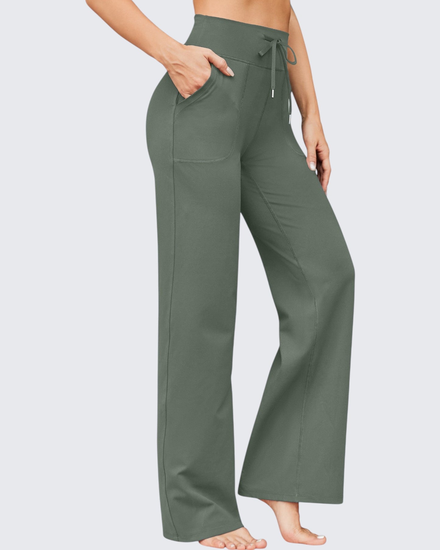 Pantalones de pernera ancha EverGoing de talle alto informales de negocios petite