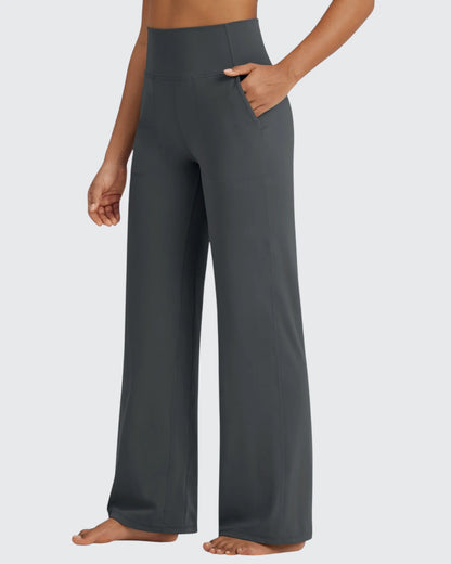 Pantalones Anchos de Vestir de Cintura Alta Sin Costuras BareFeel