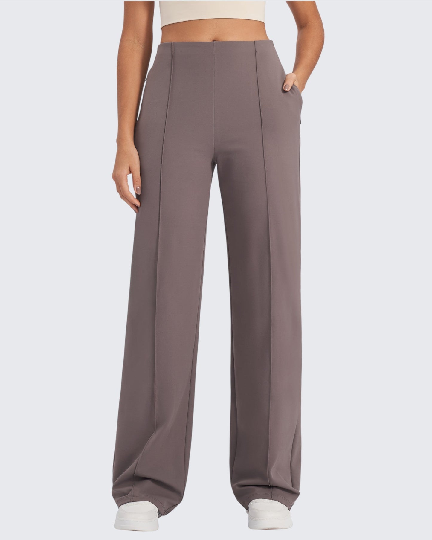 Pantalones de pernera ancha con pliegues delanteros EverGoing Business