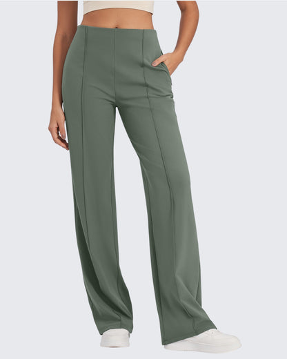 Pantalones de pernera ancha con pliegues delanteros EverGoing Business