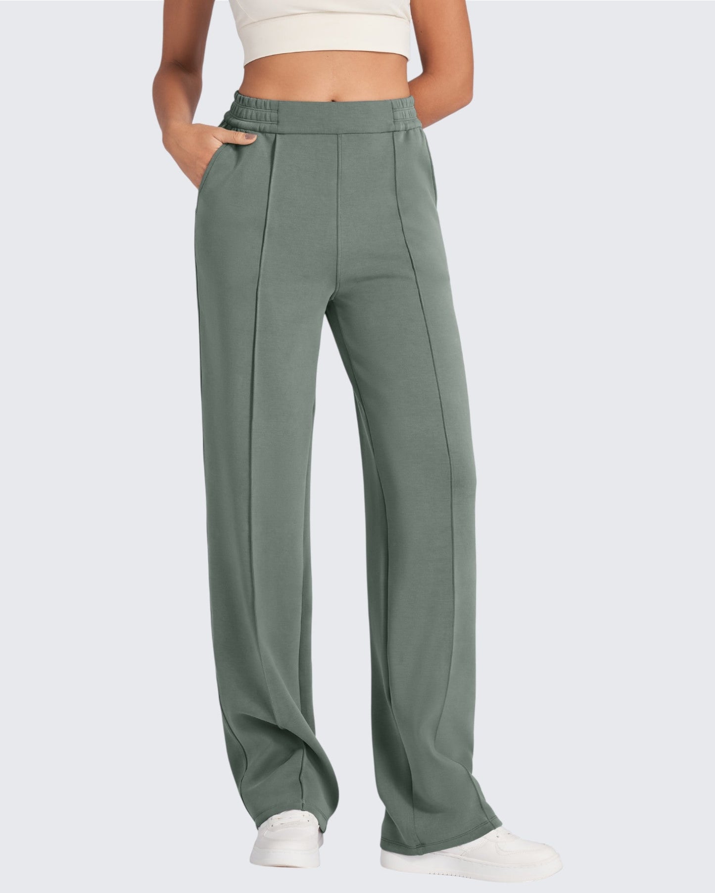 Pantalón Smoofit de vestir de talle alto y holgado, talla alta