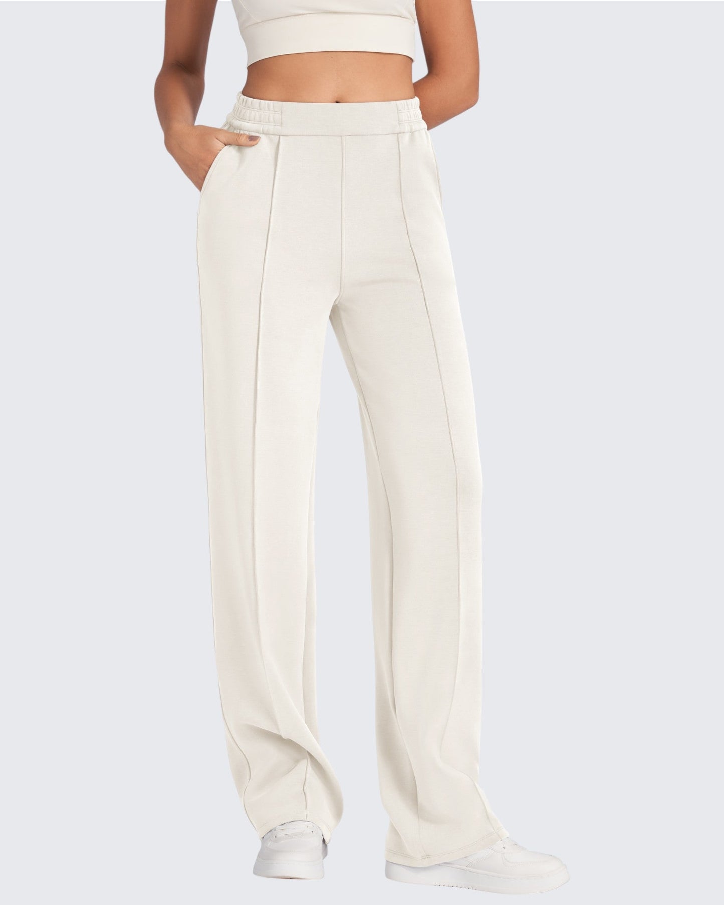 Pantalón Smoofit de vestir de talle alto y holgado, talla alta