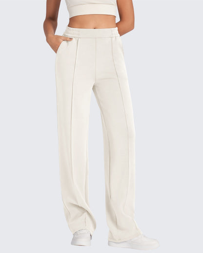 Pantalones de vestir elásticos de talle alto y corte holgado Smoofit Petite