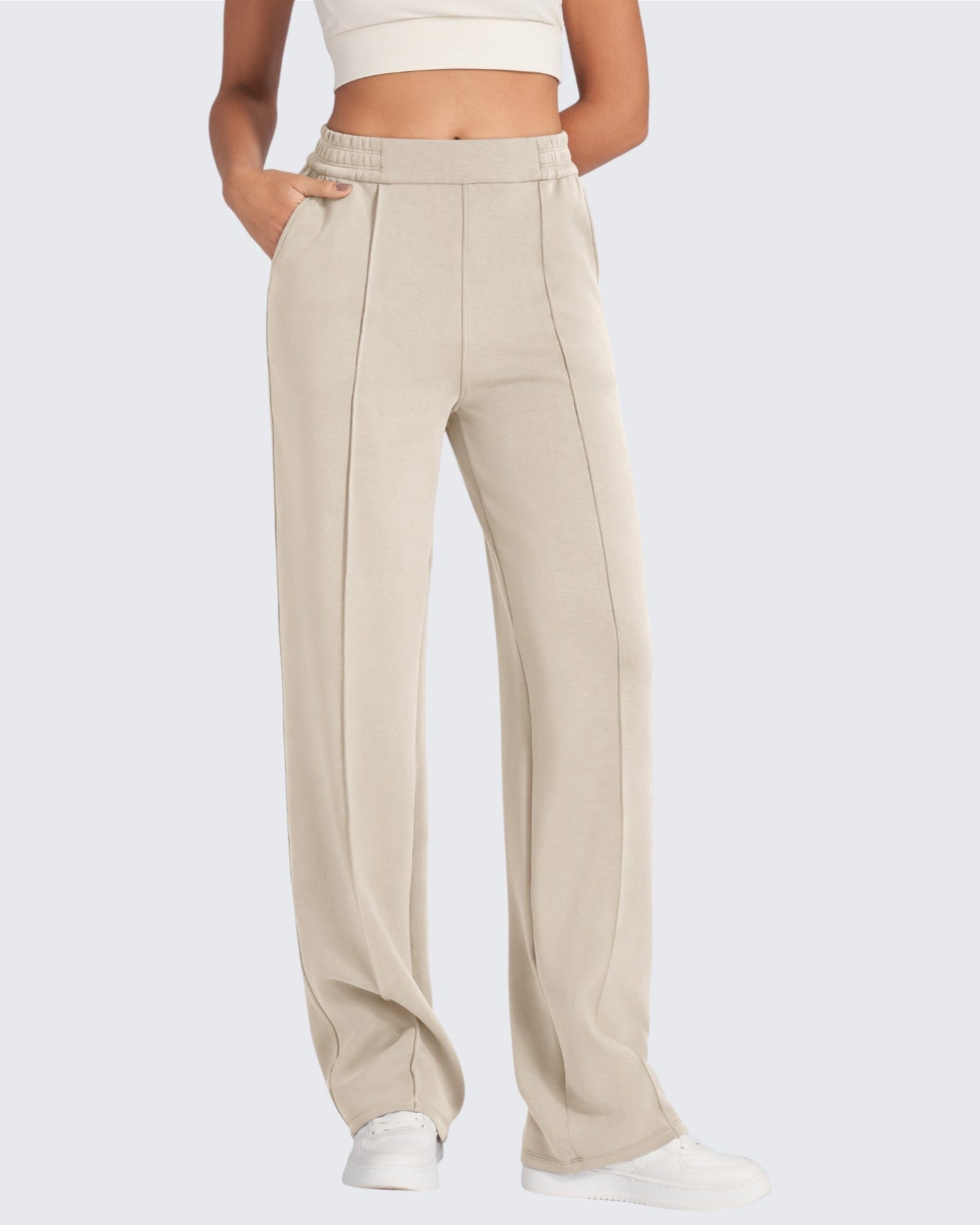 Pantalón Smoofit de vestir de talle alto y holgado, talla alta