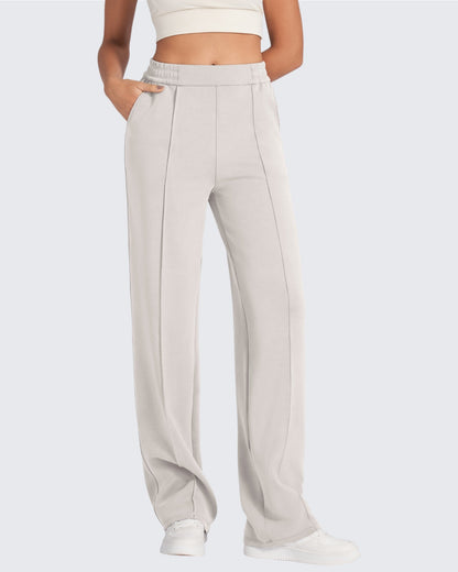 Pantalones de vestir elásticos de talle alto y corte holgado Smoofit Petite
