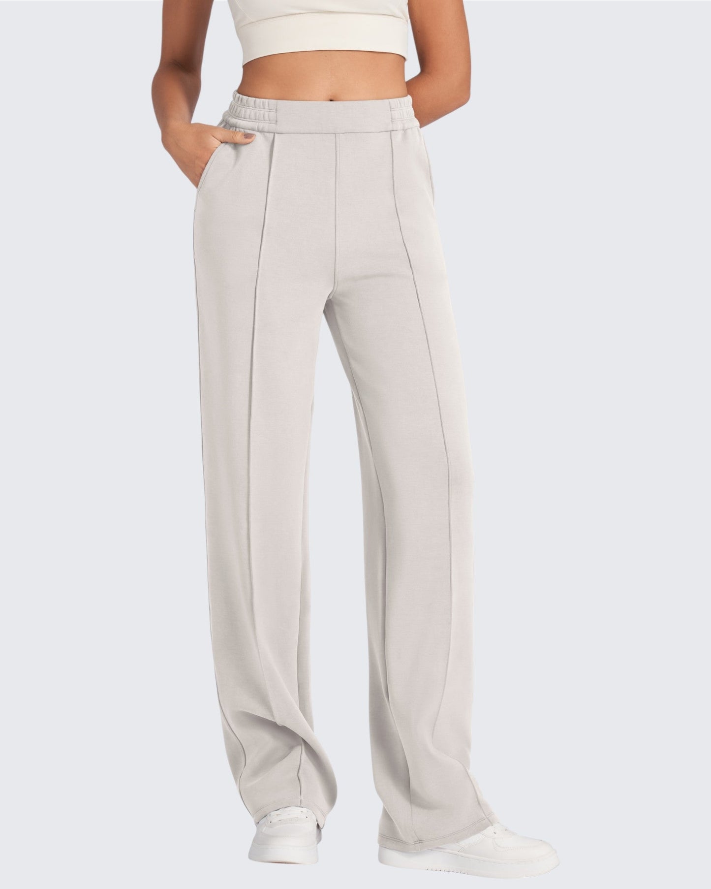 Pantalón Smoofit de vestir de talle alto y holgado, talla alta