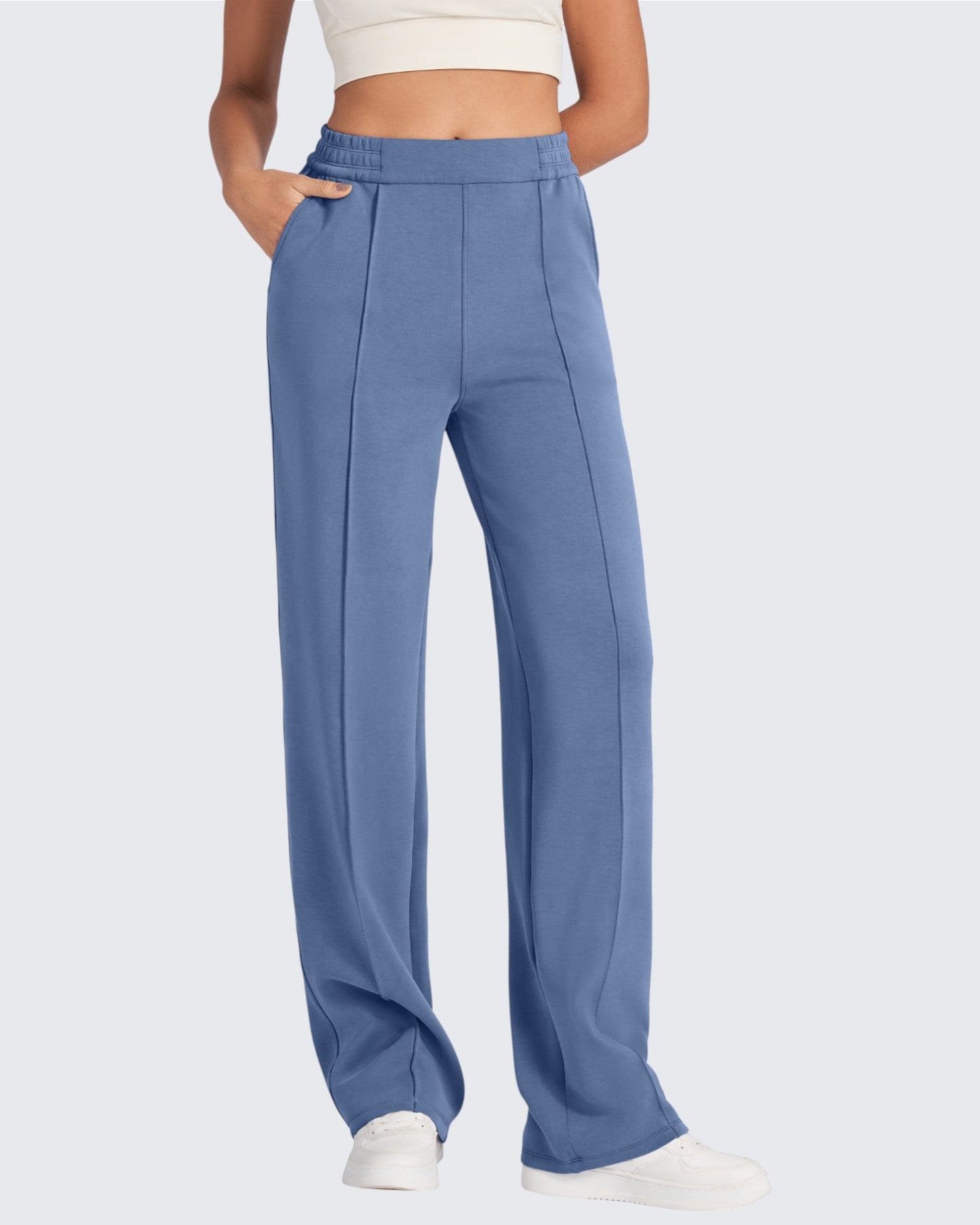 Pantalón Smoofit de vestir de talle alto y holgado, talla alta
