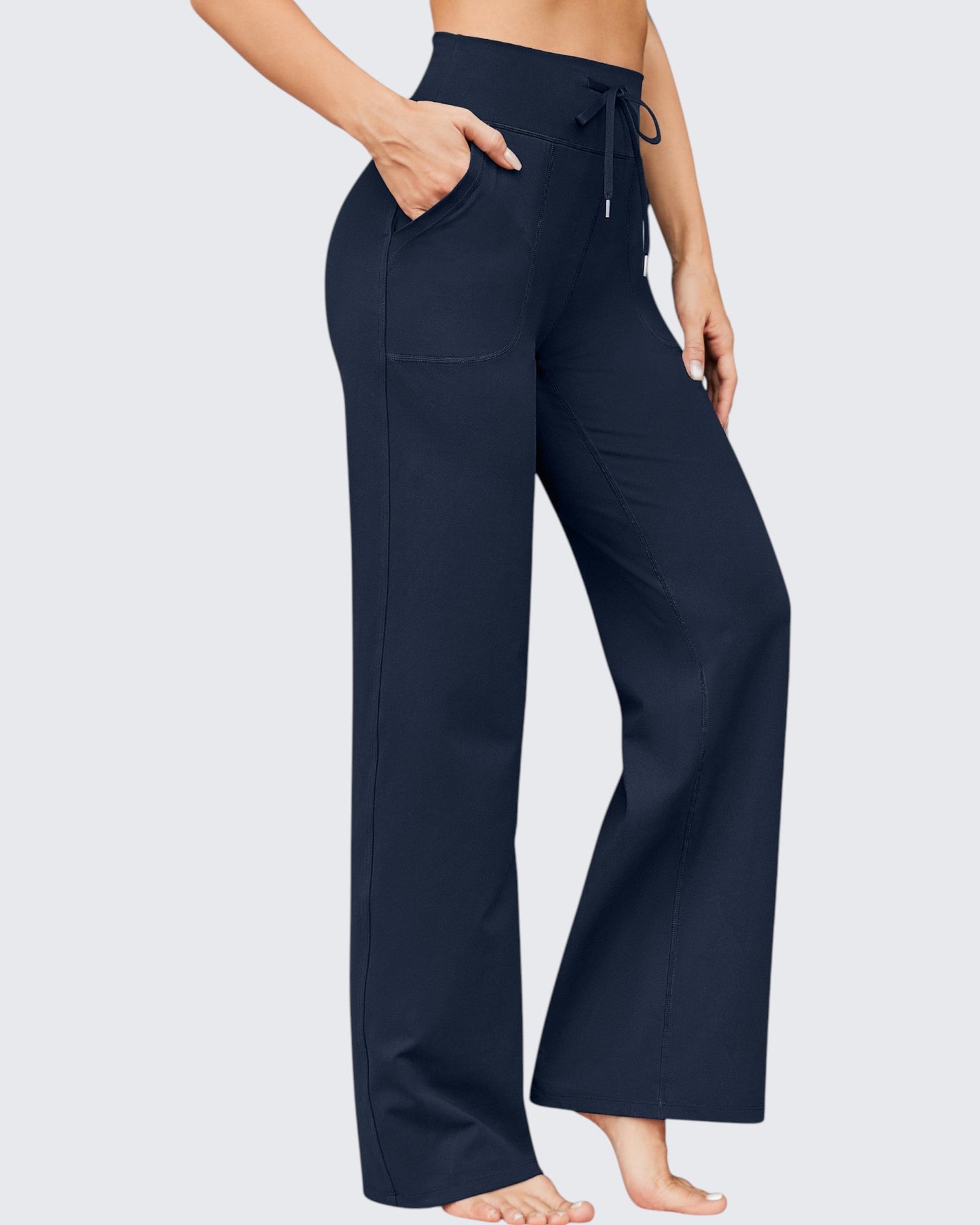 Pantalones de pernera ancha EverGoing de talle alto informales de negocios petite