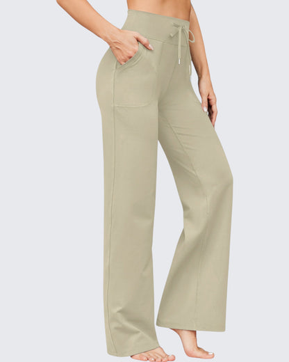 Pantalones de pernera ancha EverGoing de talle alto informales de negocios petite